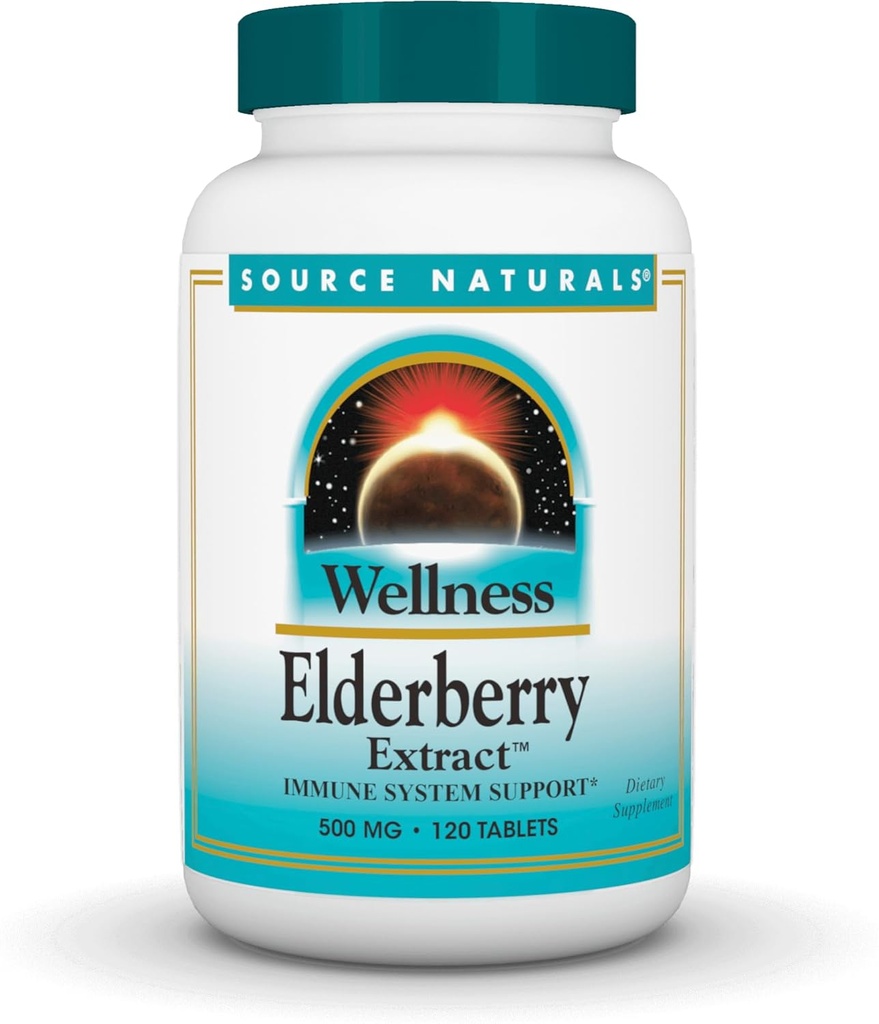 Allikas Naturals Wellness Elderberry Extract immuunsüsteemi toetuseks * - 500 mg, 120 tabletti