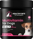 Tervislik Bite 12 in 1 Multivitamiin koertele - naha- ja karvalisand, immuunsüsteemi tugi, lemmiklooma vitamiinid, USA-s valmistatud koerte kaltsium - 120 Count