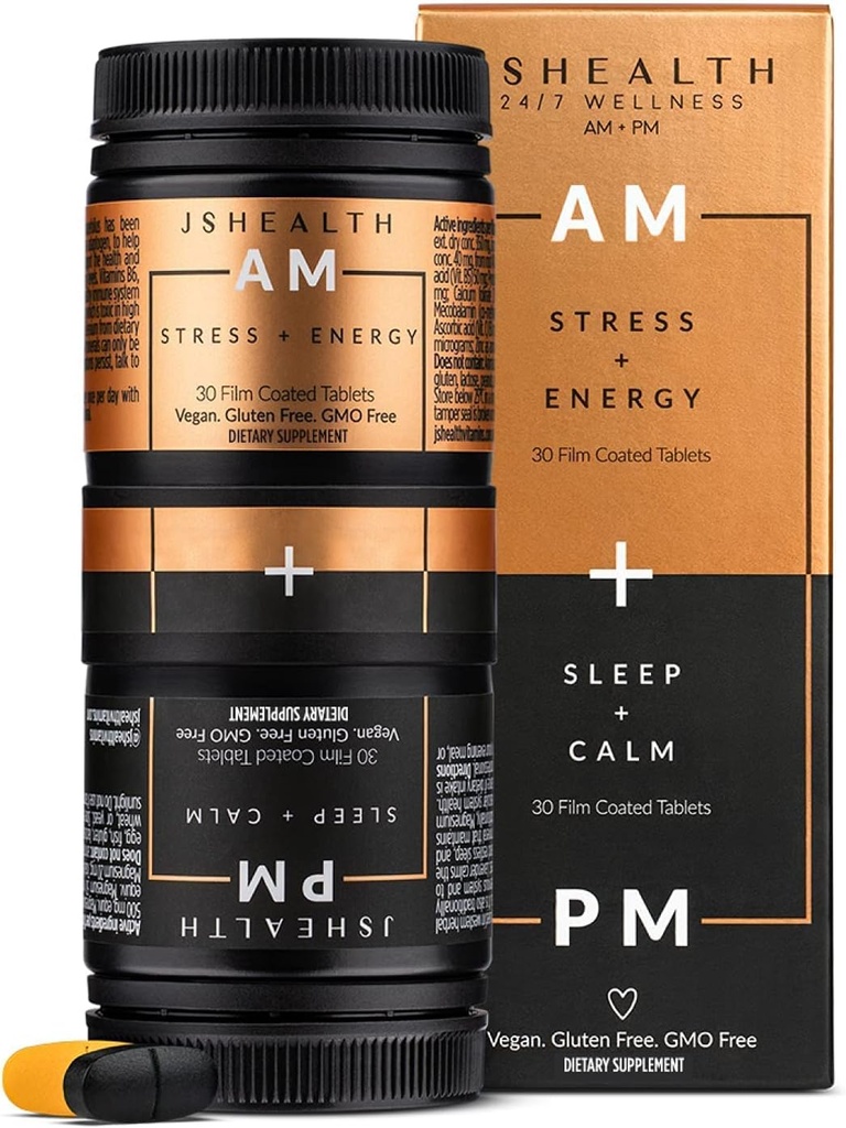 JSHealth vitamiinid, AM + PM valem | igapäevane multivitamiin naistele ja meestele (60 tabletti, 30 päeva pakkumine)