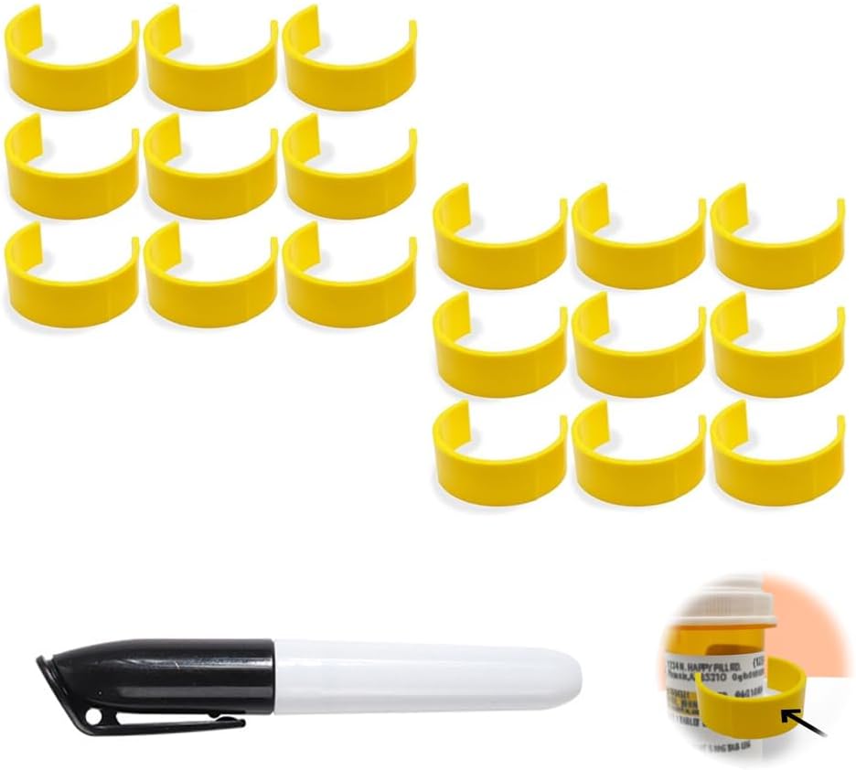 Pillpudelite klipid, ravimipudeli etiketi klipid lihtsaks ravimi identifitseerimiseks - pakend märgistusega, sildid (18 tk)