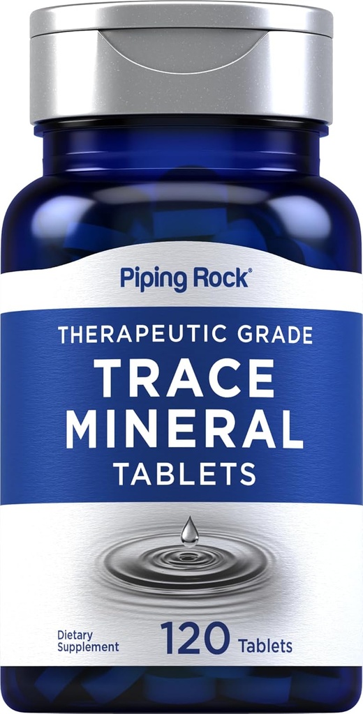 Piping Rock Trace Minerals Supplements | 120 tabletti | Therapeutic Grade | Pills for Men and Women | Non GMO, Gluteenivaba