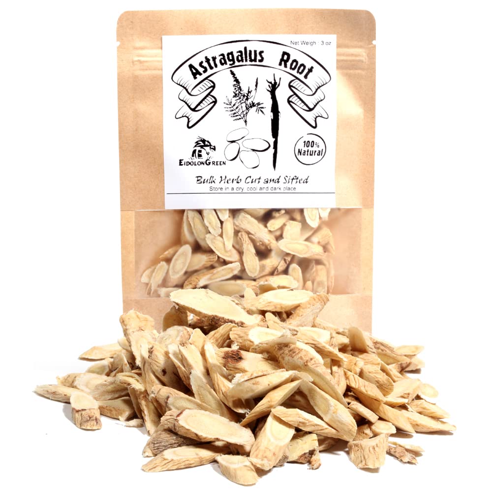 Astragalus Juur (Milkvetch/Huangqi/黄芪/正北芪/황기) Astragalus Juur Viilutatud Toores, Kuivatatud Maitsetaimed 3Oz (88g)