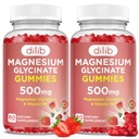 Magneesium Glütsinaat Gummies 500mg täiskasvanutele ja lastele Magneesiumilisandiga vitamiin B6-Natural Calm Gummies-Calm Mood, Lihased & Sleep Support-Maasikas Maitse, 120 Gummies