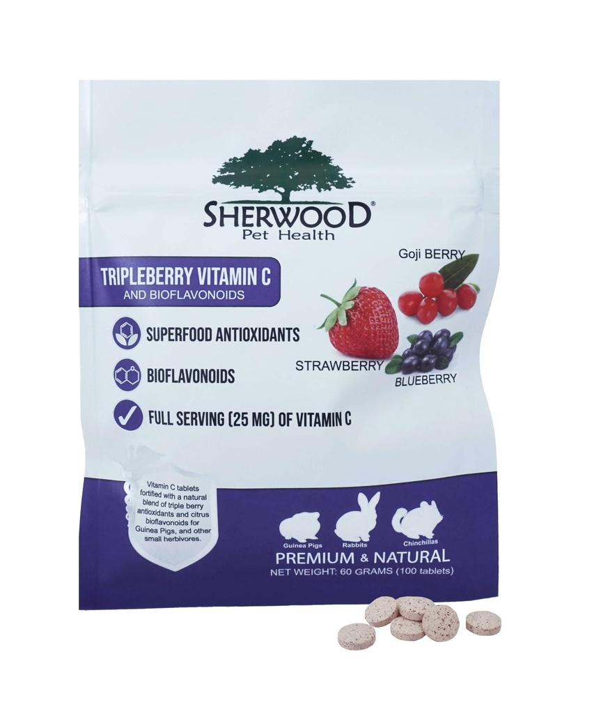 Tripleberry C-vitamiin ja bioflavonoidid Sherwood Pet Health (100 tabletti - 60 grammi)