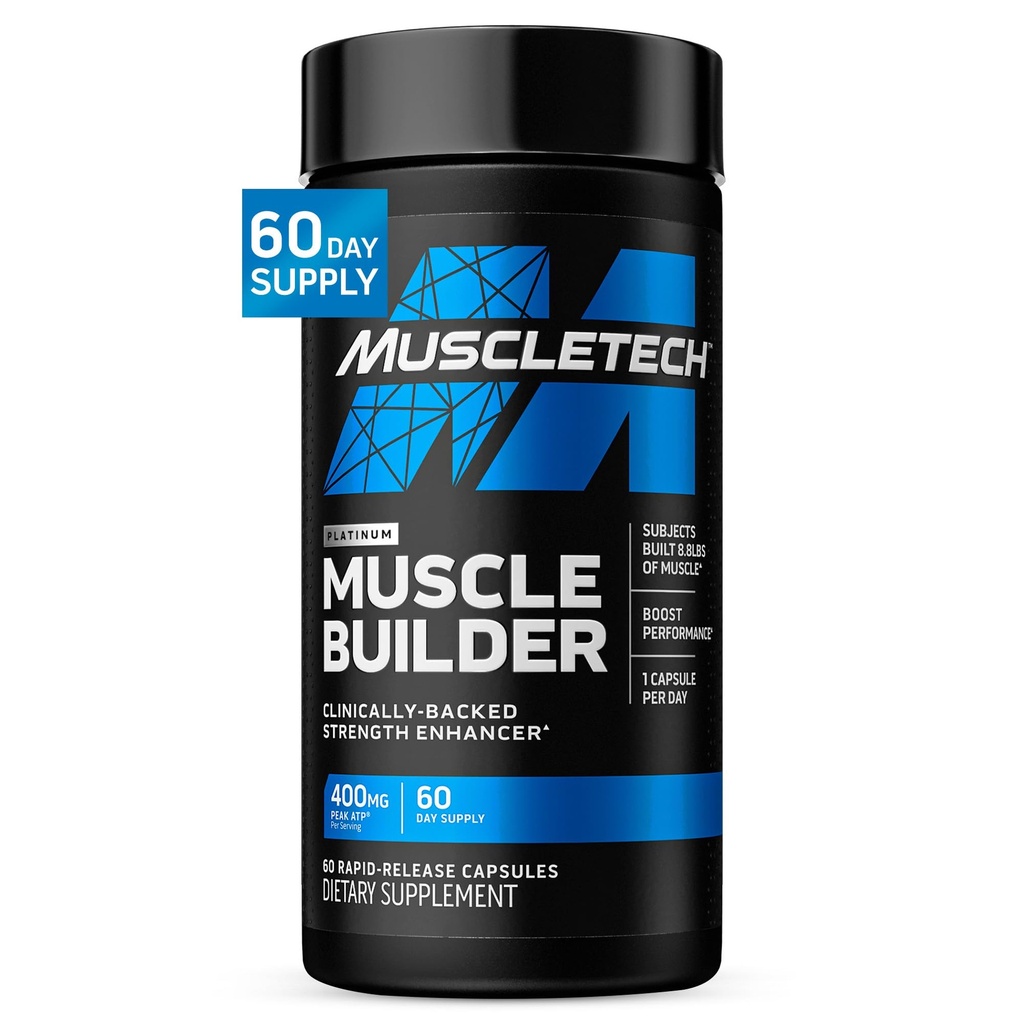 Muscletech lämmastikoksiidi täiendused meestele ja naistele, lihaste ehitaja (60 kapslit) - lämmastikoksiidi lisand toetab lihaste kasvu ja jõudlust - 400mg maksimaalne ATP tõhustatud tugevuse jaoks