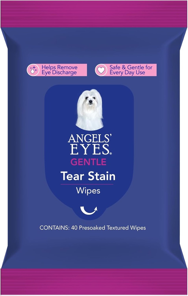 ANGELS' EYES näo, silmade ja käppade puhastamine ja pisarate pleki pühkimine, suur 4 "x7" Hüpoallergeenne koer ja kassi pühkimine, vähendage pisarate plekke, mustust ja väljaheidet, lõhnavaba, 40 loend