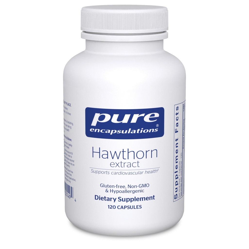 Pure Encapsulations Hawthorn Extract | Crataegus Oxyacantha Hüpoallergeenne täiendus südame-veresoonkonna süsteemi toetuseks | 120 kapslit