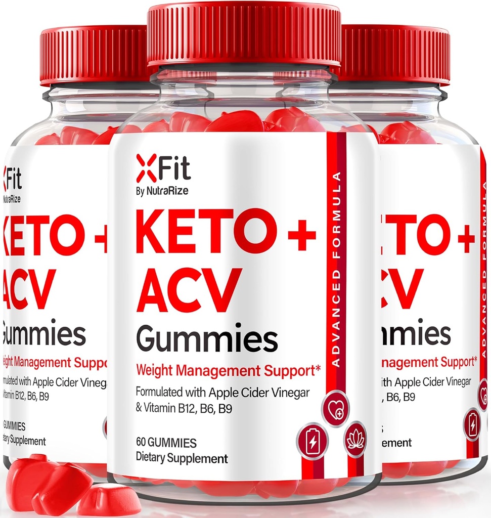 (3 Pack) Xfit Keto ACV Gummies, ametlik Keto+ACV Kaalulangus valem, kõik looduslik õunasiider äädikas 1000MG, X Fit Keto Plus ACV Gummy tervise ja fitness, Xfit ACV Keto Gomitas (180 Gummies)