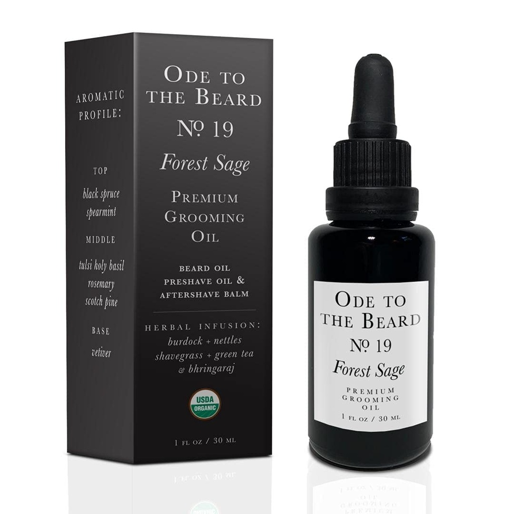 Vegan Mia - USDA orgaaniline kuuselõhnaline habemeõli meestele, 3-in-1 Premium hooldusõli argaaniaõli ja rohkem - habeme kasvatamiseks ja hooldamiseks, Ode to The Beard Forest Sage Beard Oil, 1 fl oz