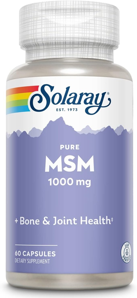 SOLARAY Pure MSM kapslid , 1000 mg , 60 loend