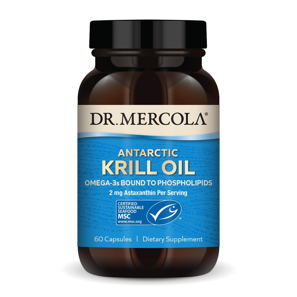 Dr Mercola Antarktika krillõli - 1000 mg - Omega-3 toidulisand EPA & DHA-ga - toetab aju, südant, liigeseid ja immuunsust - GMO-vaba, gluteenivaba ja sojavaba - 60 kapslit (30 serveerimist)