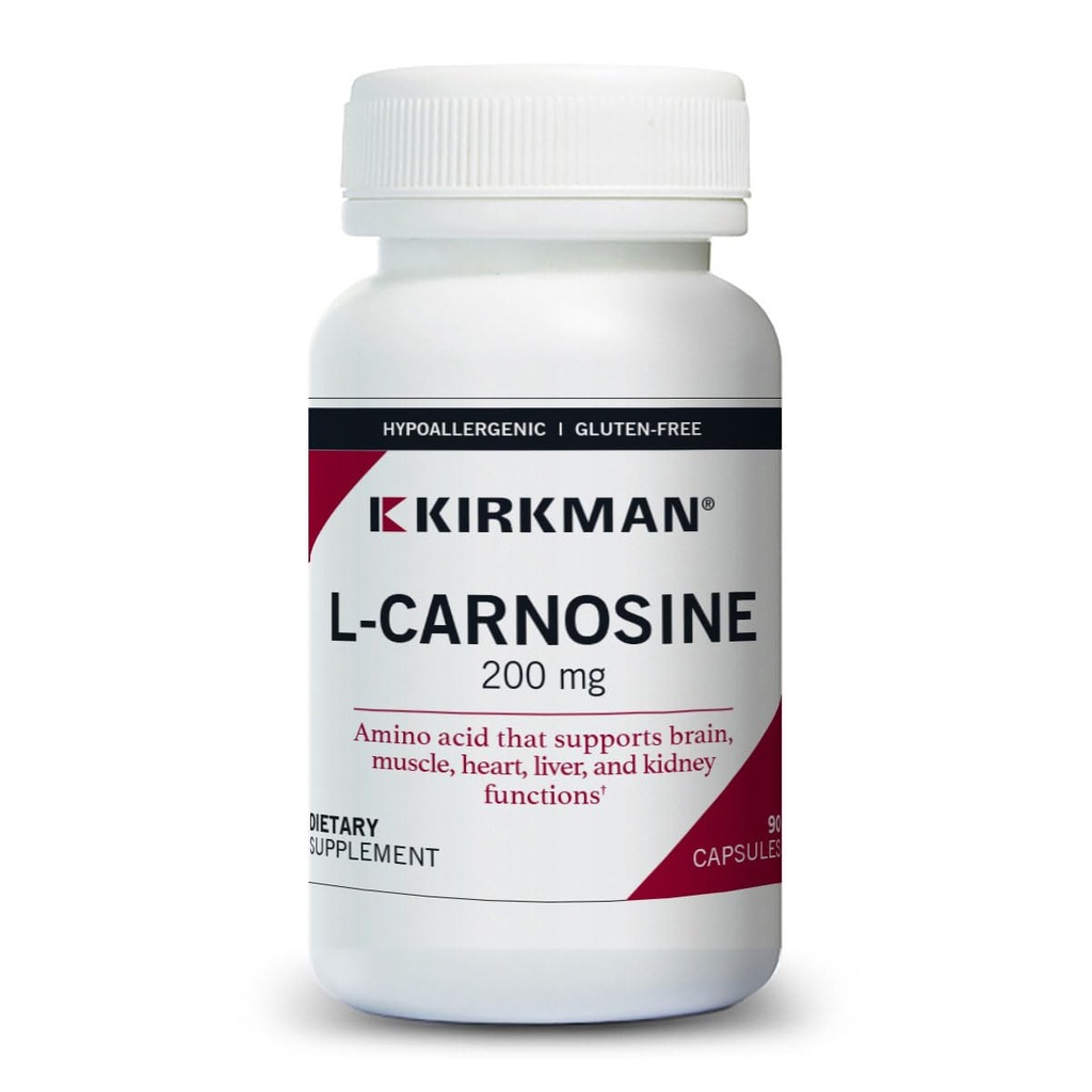 Kirkman – L- karnosiin 200 mg – allergia – 90 taimetoitlast kapslit – aminohape – gluteenivaba – kaseiinivaba