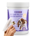 HICC PET kõrvapuhastaja sõrmepuhastaja koertele ja kassidele, Vet-Recommended Dog Ear Infection Treatment to Relief Itching & Inflammation, Remove Wax, Mustus & Stop Smelly, Non-Irritating, 50ct (Coconut Scent)