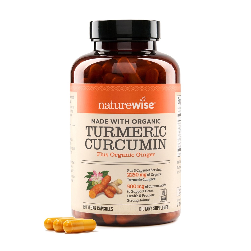 NatureWise Curcumin Turmeric 2250mg - 95% kurkuminoidid ja bioperine Black Pepper ekstrakti täiustatud imendumiseks - igapäevane liigese ja immuunsüsteemi tervise toetamine - Vegan, mitte-GMO, 180 Count[60-päevane pakkumine]