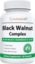 Nutracraft Black Walnut Detox Cleanse Supplement | Black Walnut, Wormwood, Clove, PAU D'Arco, Pumpkin Seed, Garlic, Zinc | Intestinal Guard for Humans | 60 Capsules