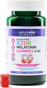 NatureWise Kids Melatoniin 1 mg suhkruvabad kummikud 4-aastastele ja vanematele lastele - harjumusteta moodustav uneabi - maasikamaitseline - vegan, gluteen, mitte-GMO - 60 loend[2-kuu pakkumine]