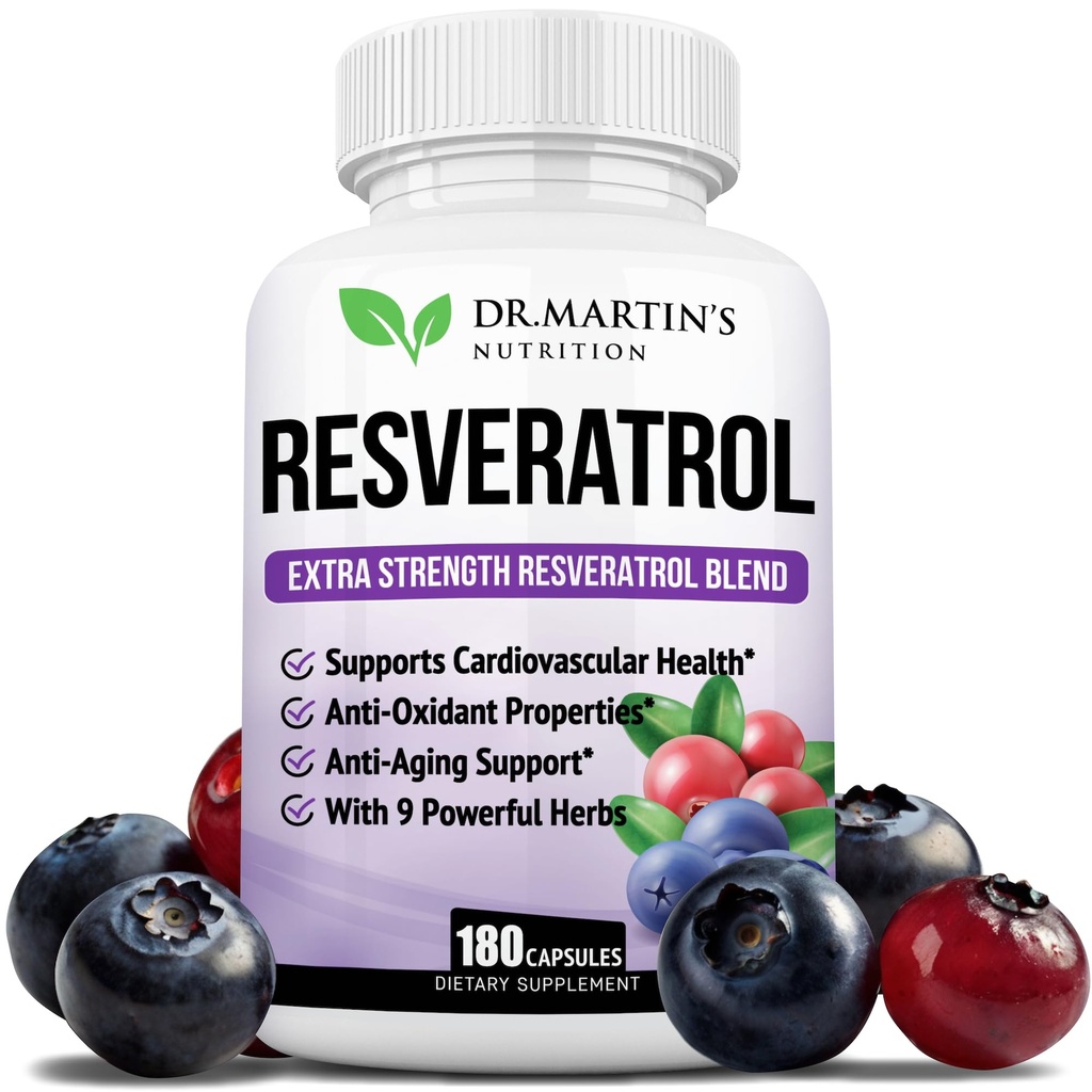 Täiendav tugevus Resveratrol 1568mg - 180 kapslit - 3 kuud pakkumine | Antioksüdandid | looduslikud trans-resveratrooli tabletid | anti-vananemise, südame tervise, immuunsüsteemi ja ajufunktsiooni jaoks