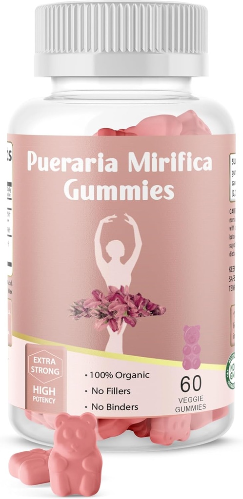 Pueraria Mirifica Gummy orgaaniline lisand - puhas juur 10: 1 kontsentreeritud ekstrakt 60 Veggie Gummies, Premium - transsoolistele. Naised, mehed...