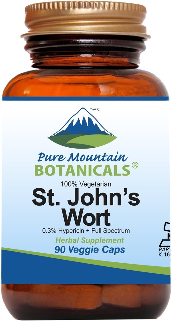 Pure Mountain Botanicals St. John's Wort Kapslid 450mg Orgaanilise Herb ja naistepuna ekstrakti täiendada