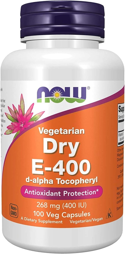 Nüüd toidud Vitamiin E-400 Kuiv - 100 kapslit (2 pakendit)