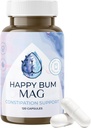 Happy Bum MAG Magneesiumoksiid kõhukinnisuse jaoks naistele ja meestele | õrn magneesiumi kõhukinnisuse leevendamine & kolonni puhastamise tugi, pehmendab väljaheidet ja leevendab | 120 kapslit