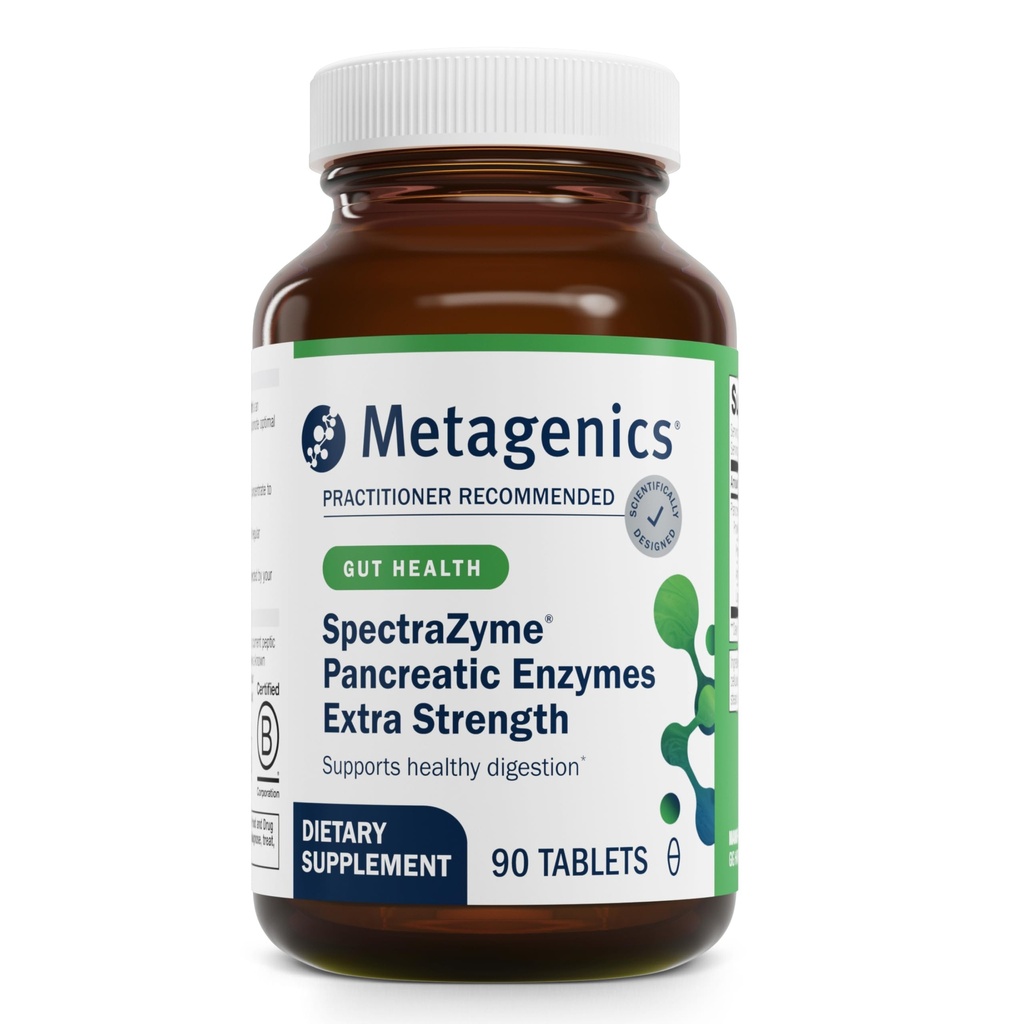 Metagenics SpectraZyme Pancreatic Enzyme Supplement, 90 Capsules | High-Potency Pancreatic Enzyme Supplement, Supports Digestion of Proteins, Fats and Carbohydrates, Non-GMO, Gluten-Free