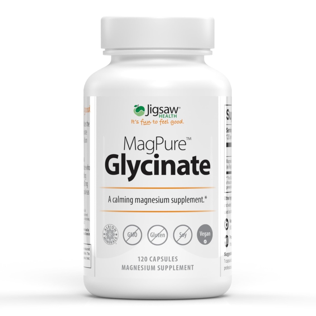Jigsaw Health MagPure Glütsinaat | Premium Magneesiumglütsinaatkapslid | 120 Servingut