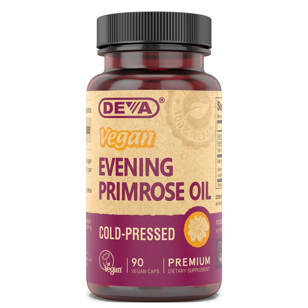 DEVA Vegan Õhtune Primrose õli, külmpressitud, rafineerimata, 90 kapslit, 1-pakk