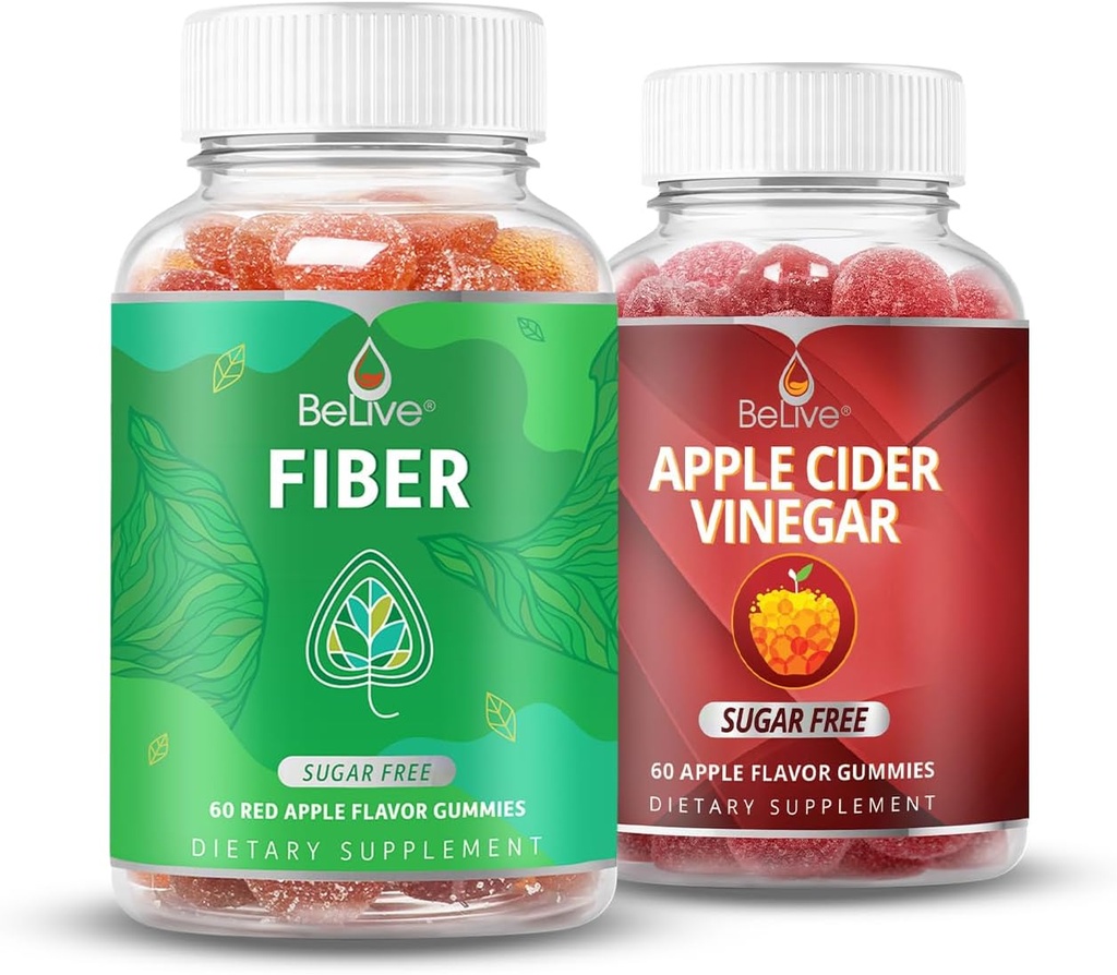 BeLive Digestion Bundle Fiber ja Apple Siidri äädikas seedetrakti toetamiseks ja üldiseks soolestiku terviseks