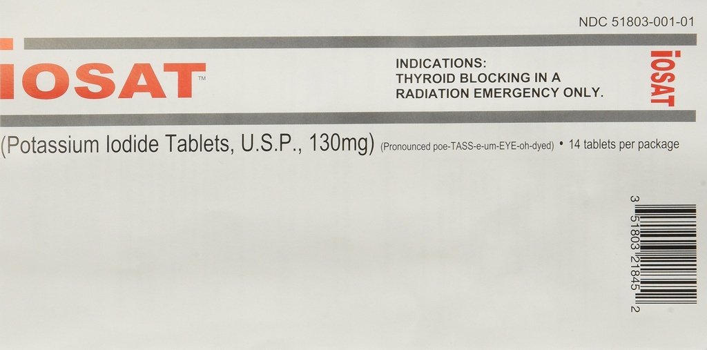 IOSAT 130 mg kaaliumjodiidtabletid, 5 loendust