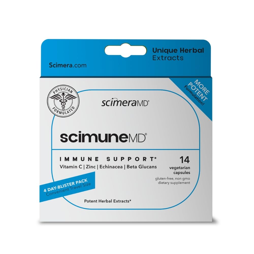 ScimeraMD® Scimune immuuntoetus vitamiinilisandiga tsinki, kvertsetiini, C-vitamiini, Echinacea ja Wellmune®, 14 CT