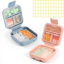 Dynippy Daily Pill Organizer 5 Kompartments Portable Niiskus Tõestus Väike Pill Juhtum Tasku Rahakott Reisi Pill Karp Kaasaskantav meditsiin Vitamiin Kalaõli Hoidja (sinine Pink)
