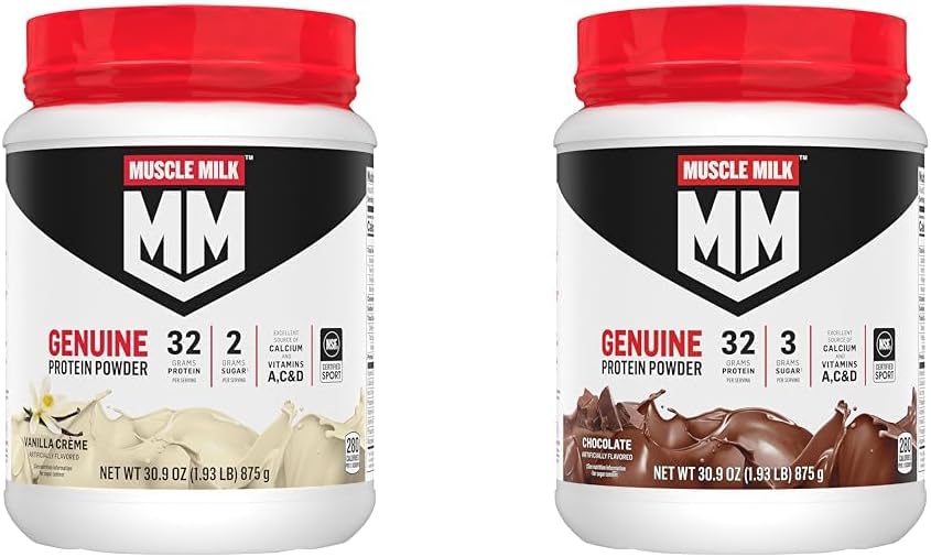 Lihaspiim Ehtne valk Powder Bundle, Vanilla Crème 1.93 Pounds 12 Servings 32g Valk 2g Suhkur ja šokolaad 1.93 Pounds 12 Servings 32g Valk 3g Suhkur