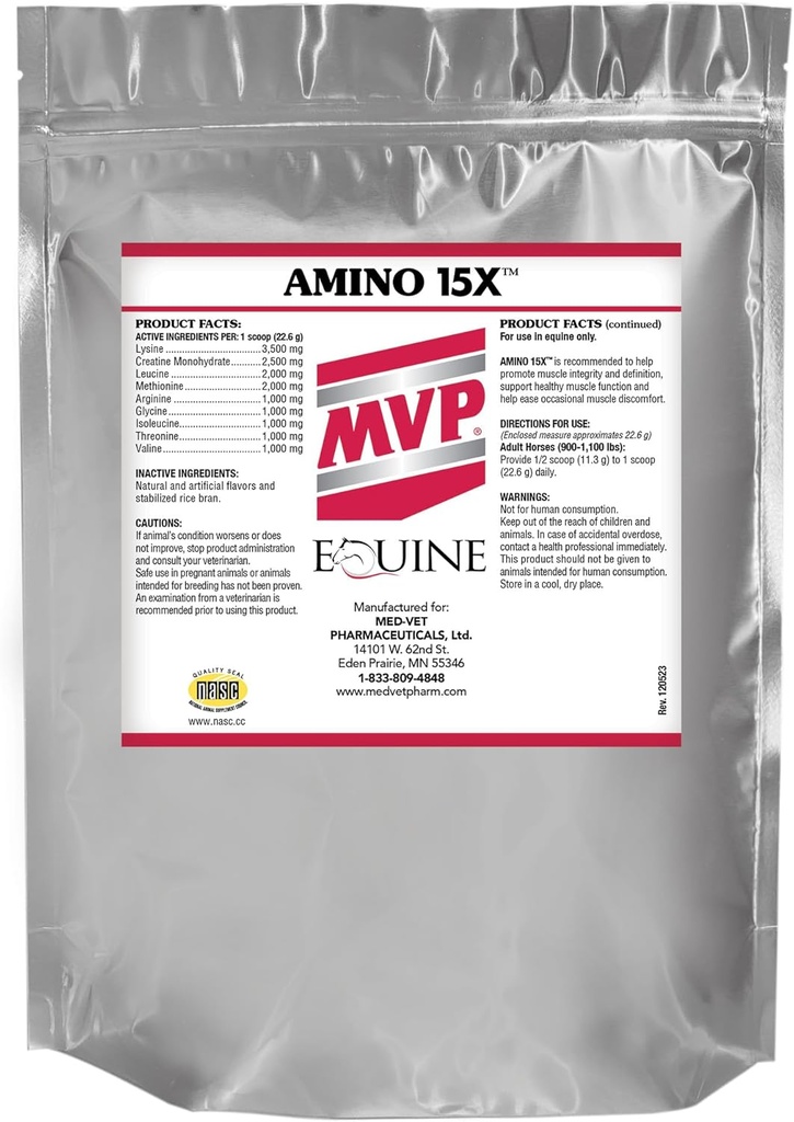 Amino 15X (3 naela) - Toetab tervislikku lihaste funktsiooni, arengut ja parandamist hobustel