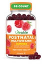 Elujõuline postnataalne multivitamiin raua, koliini ja joodiga | Suurepärane maitsmine postnataalsed vitamiinid naistele Imetamine | Taimne mitte-GMO laktatsioonilisand | 90 Gummies