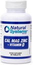 Kaltsium Magneesium Tsink Vitamiin D täiendus 60 tabletti looduslike süsteemide poolt - Kaltsium Magneesium Tsink ja VIT D toidulisandid tugeva immuunsüsteemi jaoks - Magneesiumilisa immuunsüsteemile