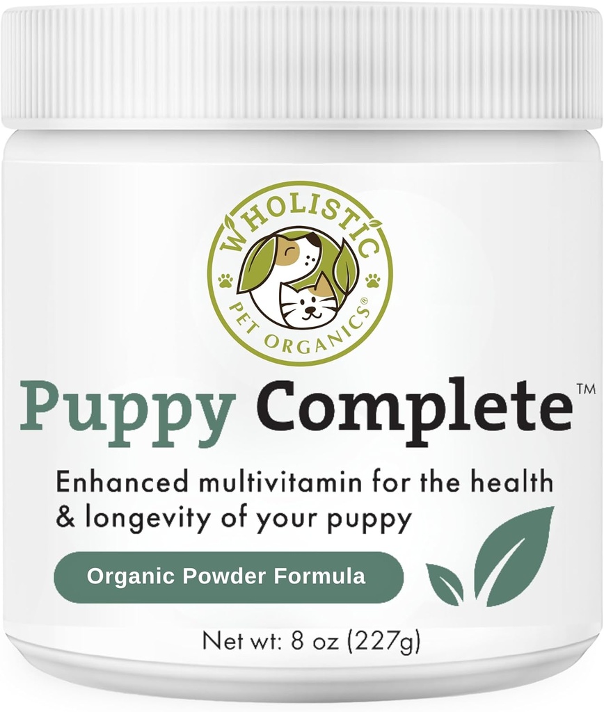 Wholistic Lemmiklooma Orgaanilised Kutsikad Täielik - Koer Multivitamiini Pulber - 8 Oz - Igapäevased Koera Vitamiinid Ja Toidulisandid Omatehtud Toidule - Immuunsüsteem, Nahk, Coat & Üldine Tervis - Väikesed ja Suured Tõu Kutsikad