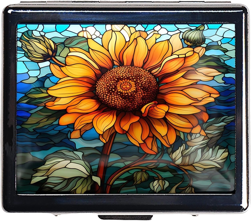 7 päeva Chromed Shiny Silver Pill Korraldaja peegli sees on 8 eraldi osad Ristkülik 7 päeva Pill Box Pill Case (Päikeselille värvitud klaas)