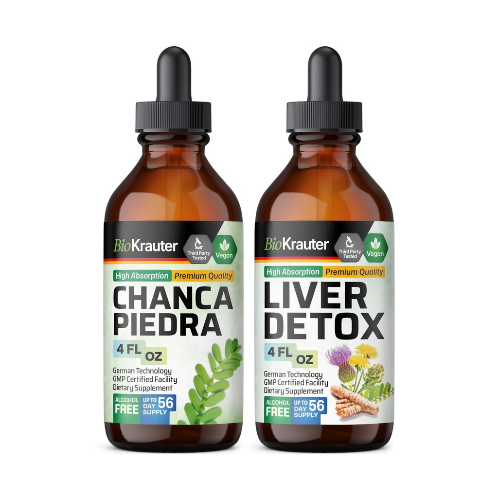 BIO KRAUTER Chanca Piedra Tinktuur 4 Fl. Oz. & Maks Detox Tinktuur 4 Fl. Oz.
