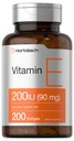 Horbäach E-vitamiini Softgel kapslid 200 IU | 90 mg täiendus | 200 loend | Mitte-GMO ja Gluteenivaba valem