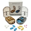 2PCS - Pill Cutter Splitter koos Mini Pill Box - Pill lõikajad väikestele või suurtele pillidele Professional - 4 Way Pill Splitter 1/4 - Pill Splitter keskseadmega - Hall & Brown