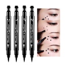BINGBRUSH Kahepoolne Vedelik Tempel Eyeliner Pen, näotemplid Meik Äärmiselt Must Veekindel Slim Gel Felt Tip Kõrge Must Pigment Vedelik Eyeliner & tihend (must)
