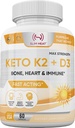 K2-vitamiin + D3 kaltsiumiga - luu, südame ja immuunsüsteemi valem - K2 D3-vitamiini lisand naistele ja meestele - 60 kapslit