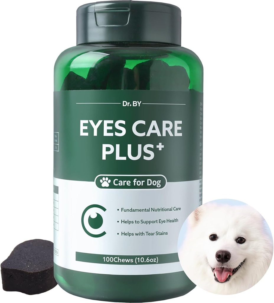 Dr.by Eyes Care Plus Dog Tear Plekilisa Silmatilgad koertele Silma tervisetoetus piimaohaka luteiin beetakaroteeniga - 100 pehmet närimist