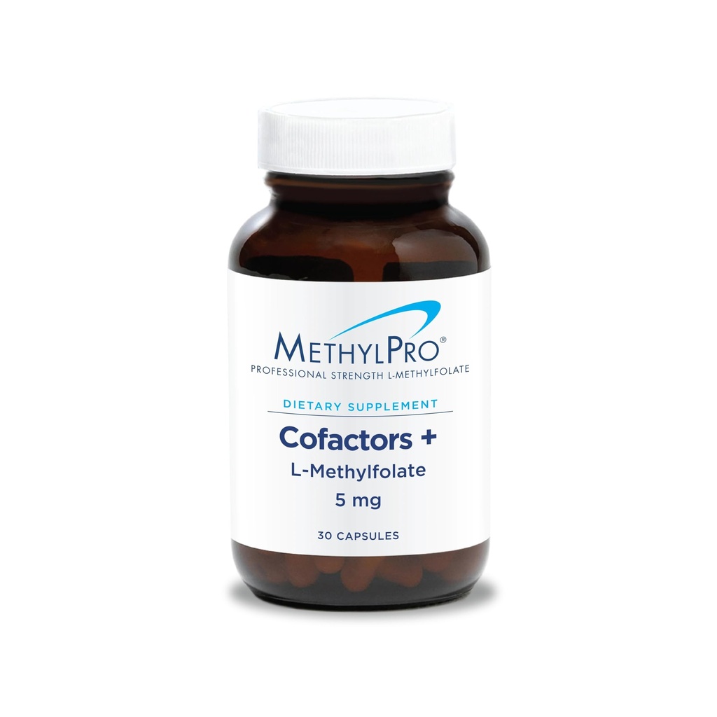 MethylPro L-Methylfolate 5 mg + Cofactors - L Methyl Folate Supplement for Women & Men, Methylated Vitamiin B9 (5-MTHF) koos B6 ja B12 aju tervise, fookuse ja rahu - 30 kapslit (pakk 1)