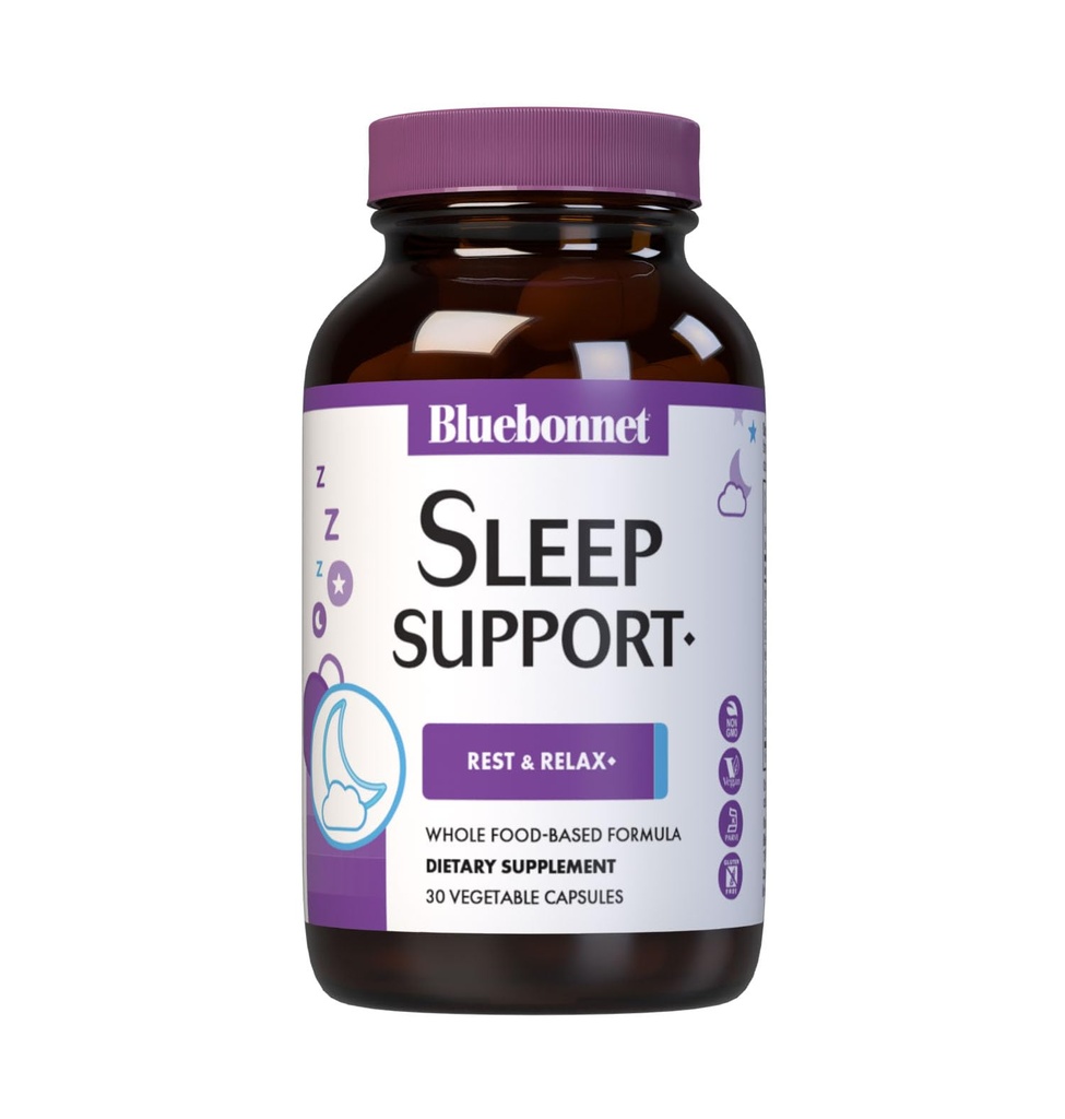 Bluebonnet Nutrition suunatud valikuline unetoetus, puhkus ja lõõgastus kogu toidupõhine valem, sojavaba, gluteenivaba, kosher, mitte-GMO, piimavaba, vegan, 30 köögiviljakapslit